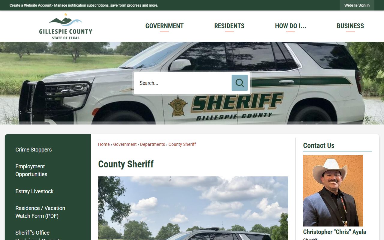Gillespie County Sheriff's Office jail inmate lookup source
